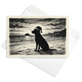 Christmas Card Mockup - Beach dog in Santa hat