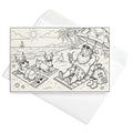 Christmas Card - Chilling at the Beach with Santa and Reindeer