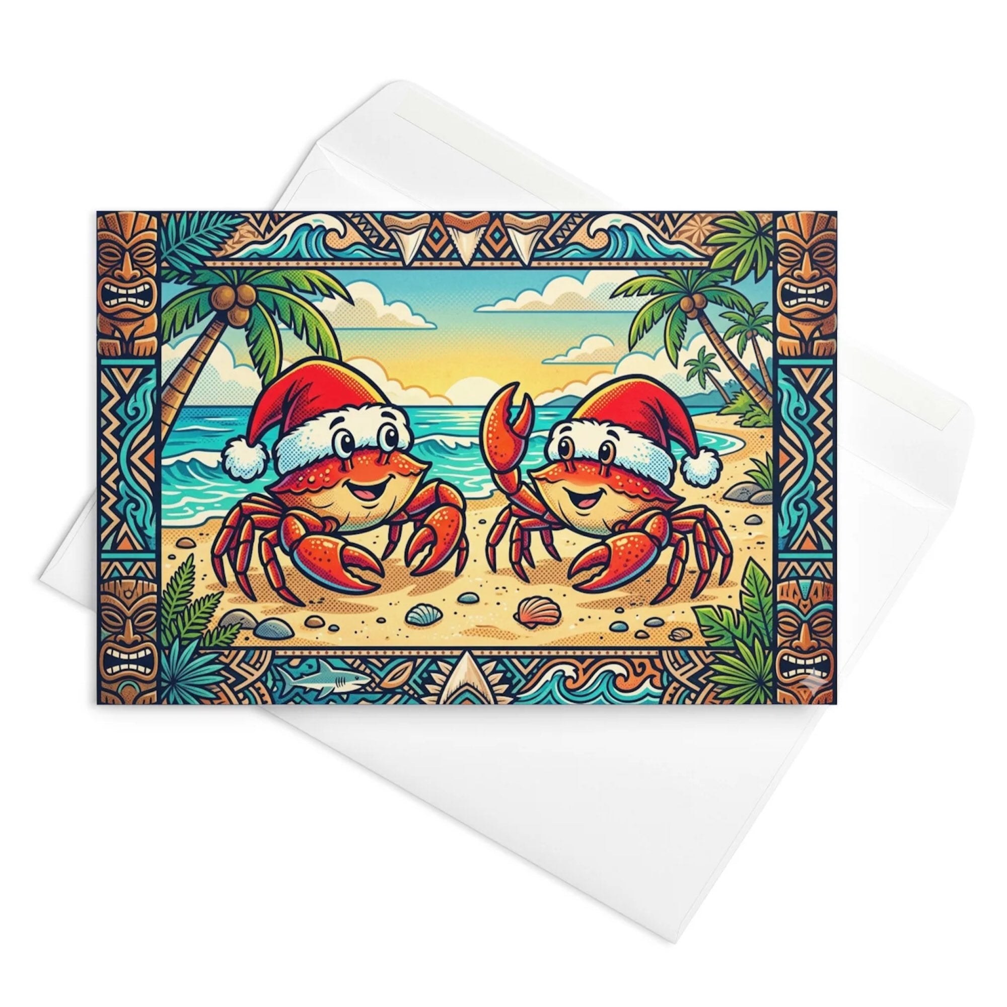 Christmas Card - Christmas Crabs at the Beach