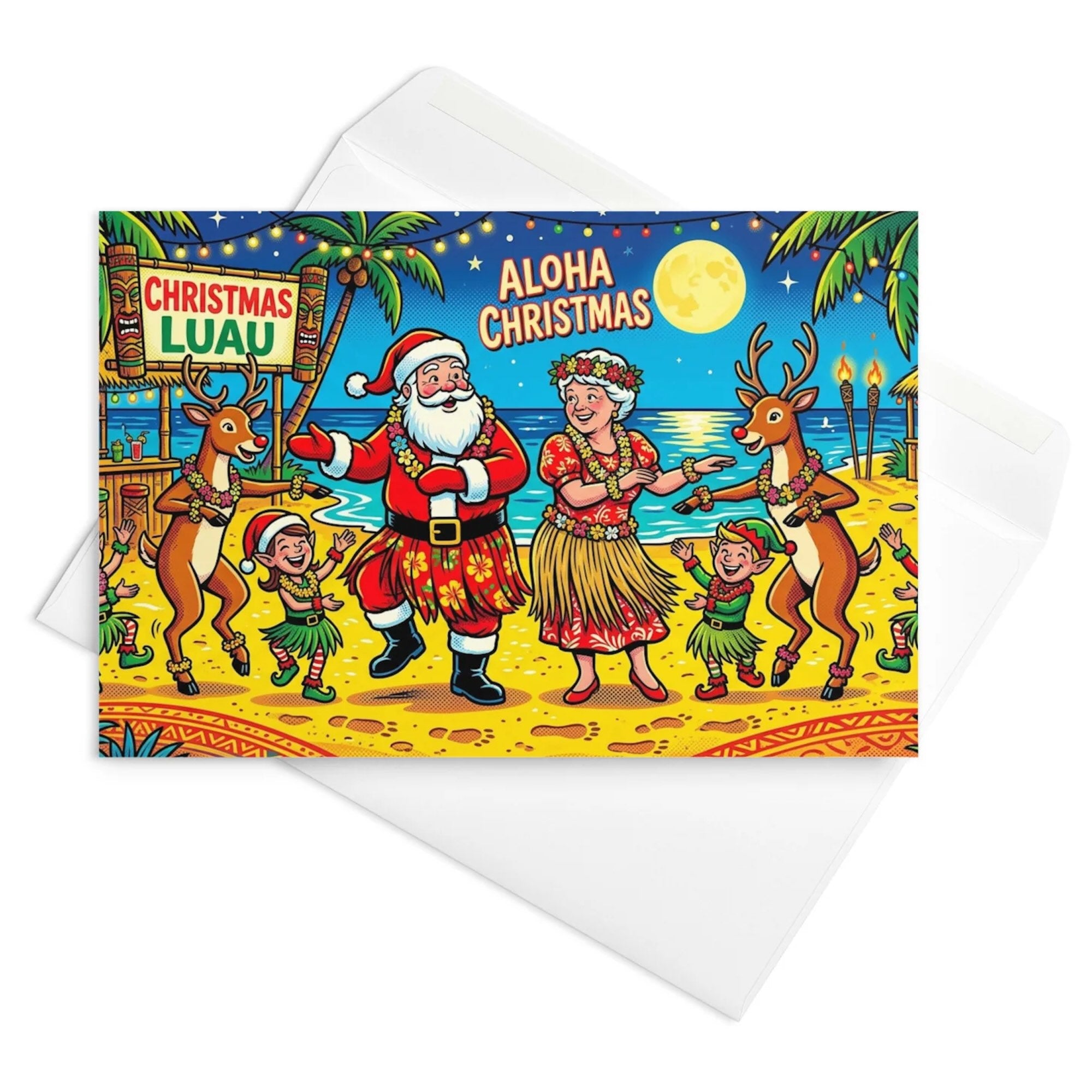 Christmas Card - Christmas Luau with The Clauses