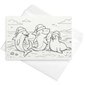 Christmas Card - Happy Dolphin, Shark and Sea Lion in Santa Hats