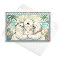 Christmas Card - Polar Bears Love Beach Christmas