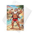 Christmas Card - Ripped Santa Claus at the Beach