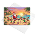 Christmas Card - Santa Beach Soccer with Elves