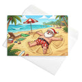 
Christmas Card - Santa Makes Snow Angels at the Beach
