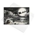Christmas Card - Santa Rides from the Beach in Moonlight