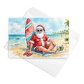 Christmas Card - Santa Takes a Break from Surfing
