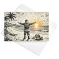 Christmas Card - Santa Welcomes a Beach Sunrise on the 26th