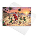 Christmas Card - Santas Beach Soccer with Elves