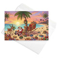 Christmas Card - Santas Sleigh Crashes Into Palm Tree