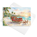 Chistmas Card - Santas Sleigh Parked at Beach