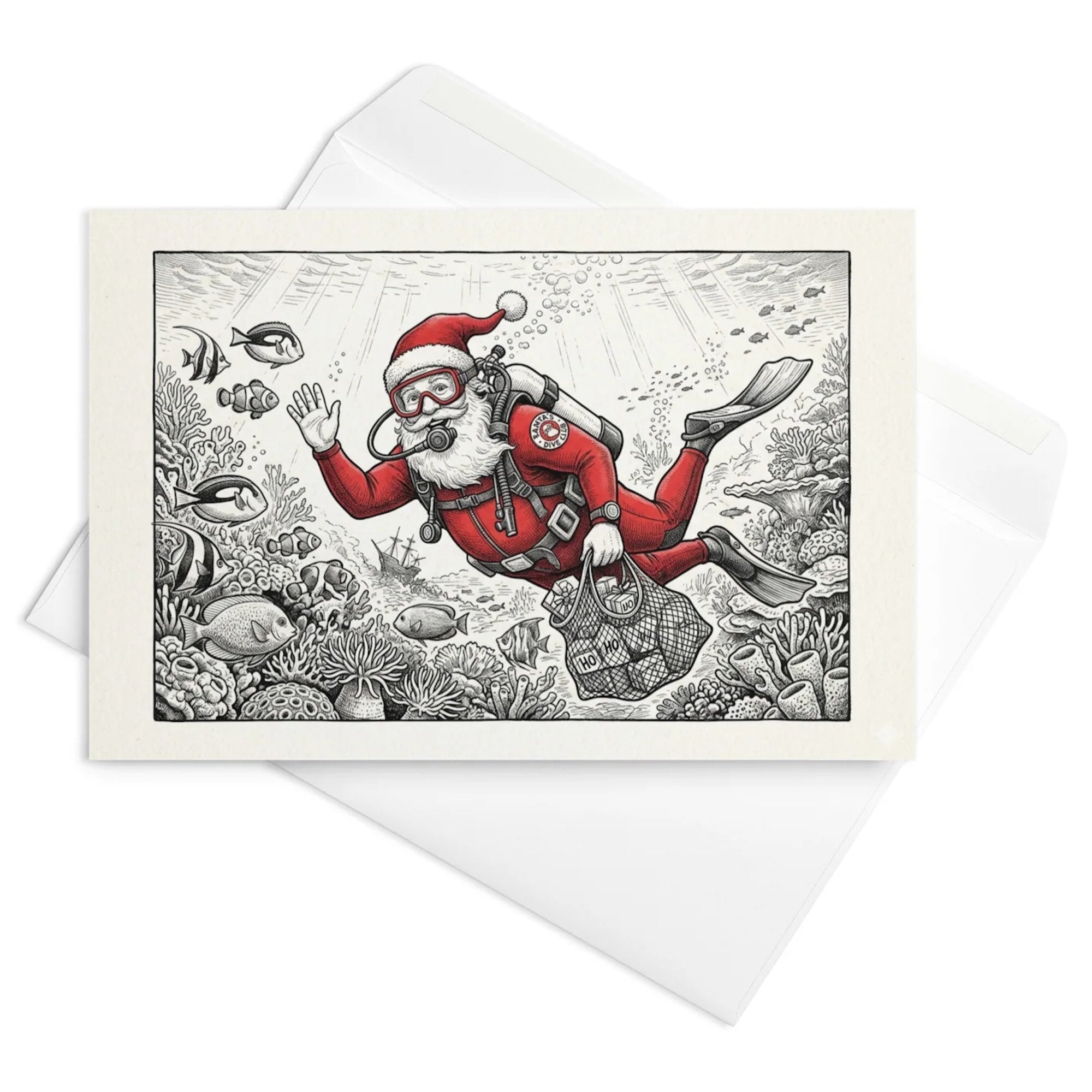 Christmas Card - Scuba Santa