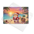 Christmas Card - Christmas Kitty at the Beach