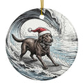 Christmas Ornament - Christmas Surf Dog