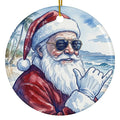 Christmas Ornament - Mahalo Santa Watercolor