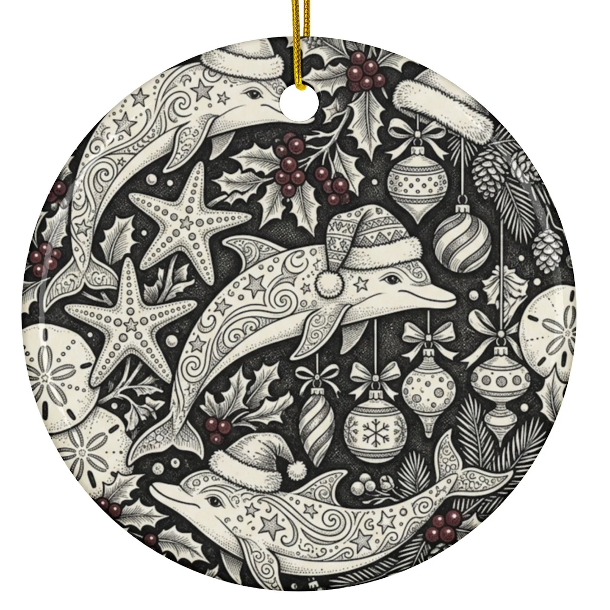 Christmas Ornament - Merry Dolphins
