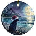 Christmas Ornament - Nighttime Beach Christmas Cat