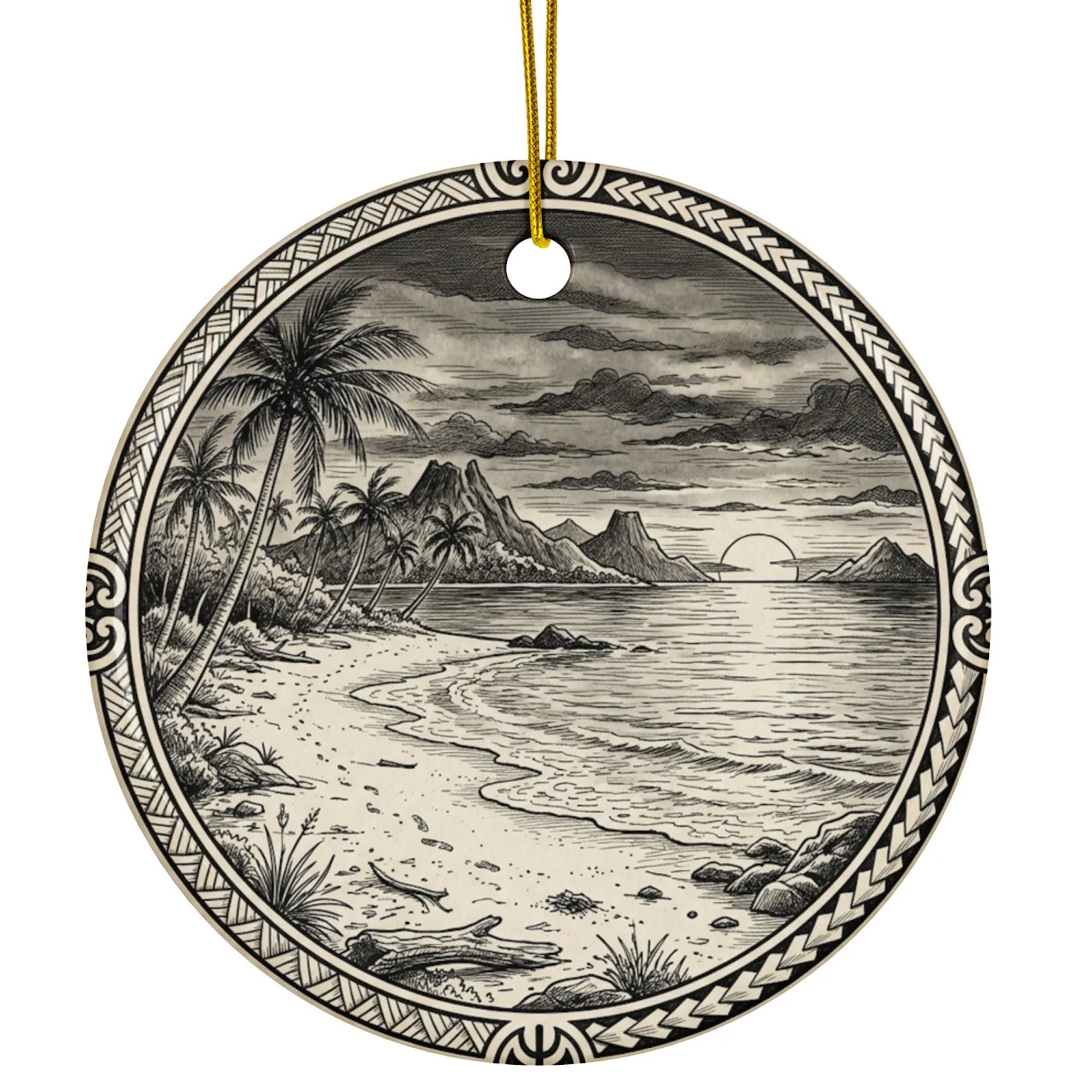 Christmas Ornament - Old Timey Beach Scene