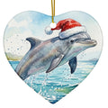 Christmas Ornament - Dolphin in Santa Hat